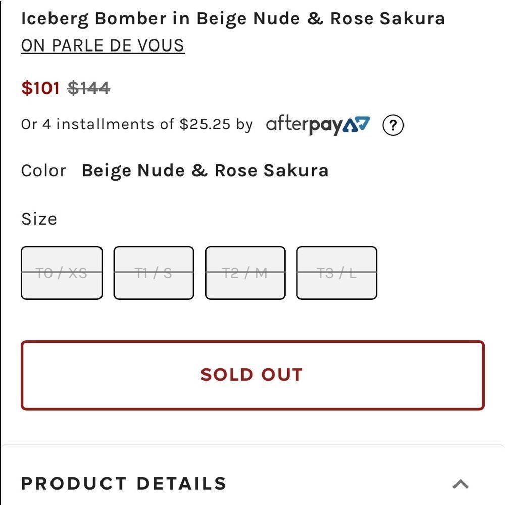 Iceberg Bomber in Beige Nude & Rose Sakura - Picture 5 of 9